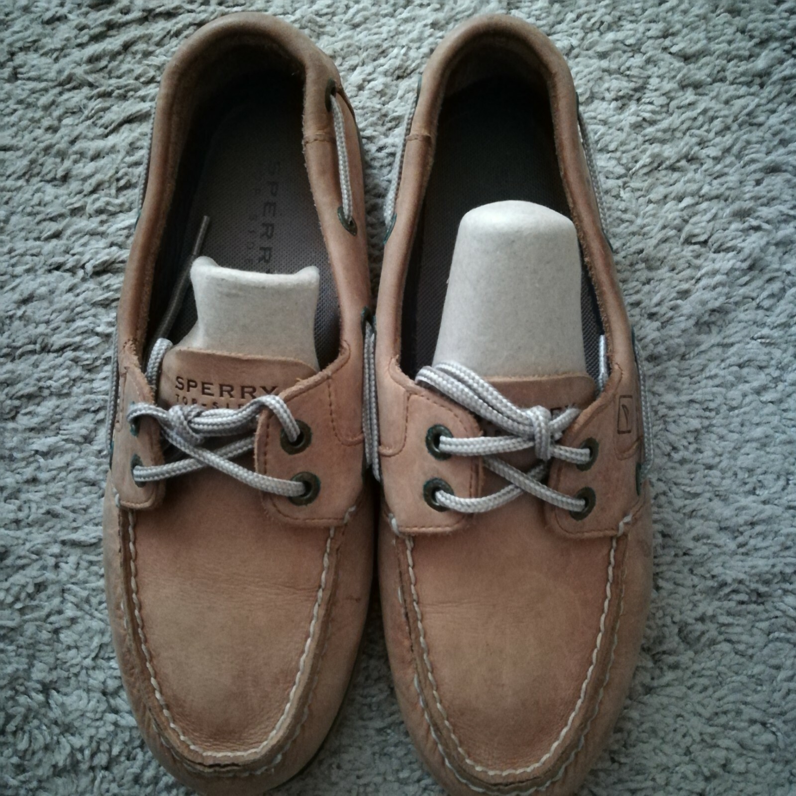 Men's Tan Sperry Boat Shoes School Uniform Sz 8 Gem