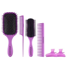Hair brush set (4 diff style brush) with 2 hairclips for women/men - Salon Grade