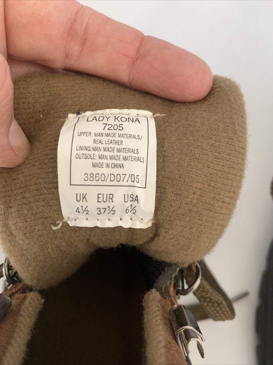 Vintage Hi-Tech Lady Kona Hiking Boots Brown Khaki Green