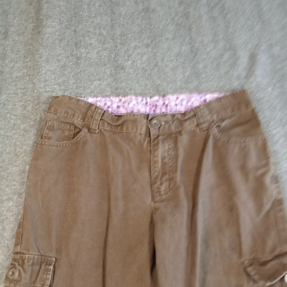 Pantalones cargo Faded Glory niñas 16 marrón pierna recta sueltos Y2K grunge hip hop años 90 Foto 2 de 4