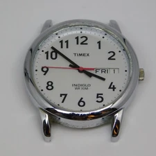Timex Indiglo Silver Tone Case Quartz Analog Men's Watch New Battery