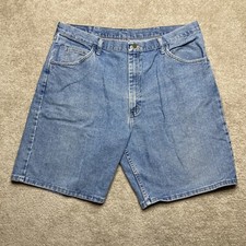 Wrangler Mens 40 Denim Work Wear Blue Jean Shorts 39x8.5