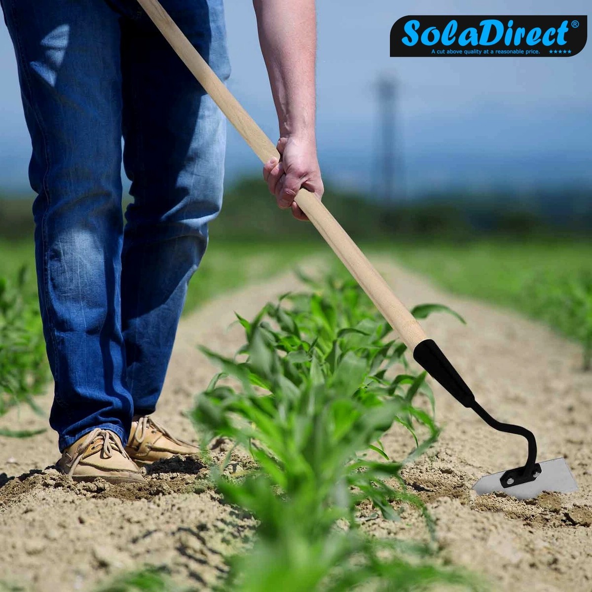 Wooden Handle Garden Hoe 16cm Wide Swan Neck Dutch Hoe - Heavy-Duty ...