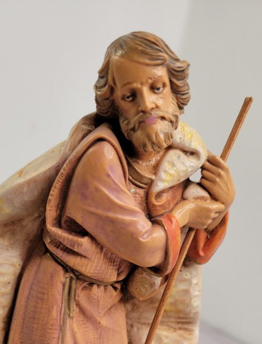 Fontanini Statuina Natività San Giuseppe Vintage Deposa Italia 1993 Natale 8" - Foto 9 di 9