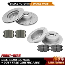 Front & Rear Drilled Slotted Rotors Brake Pads for Subaru XV Crosstrek Forester