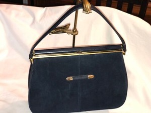 blue suede purse
