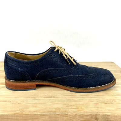 Mens Size 8 Oxford Dress Shoe Navy Suede Leather J. Shoes  display picture 2