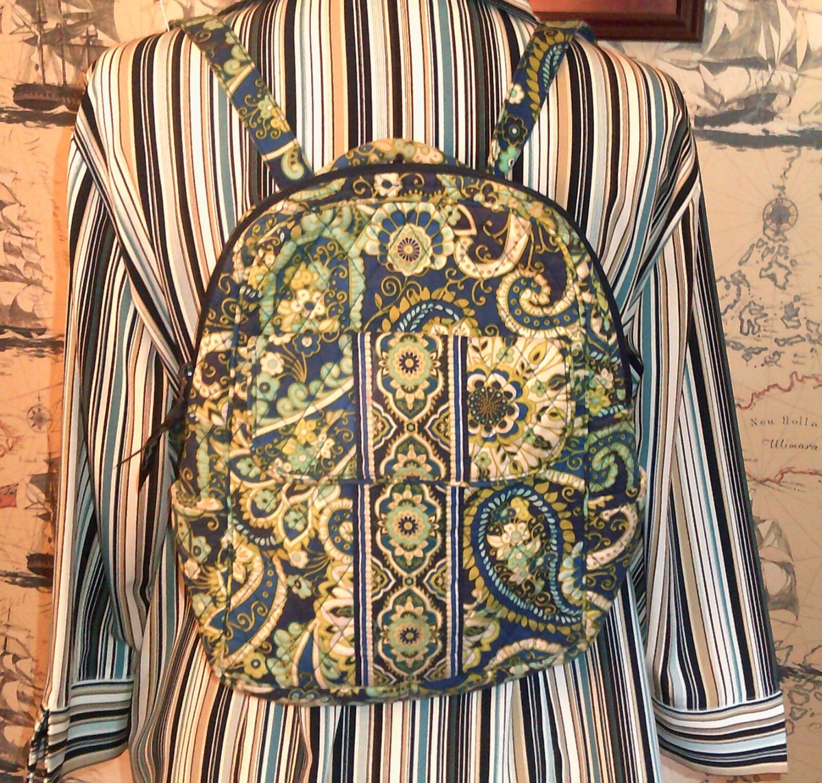 Vera Bradley Floral Backpack - Green, Blue, Black Vera Bradley Campus Backpack for 65.00 main image 2