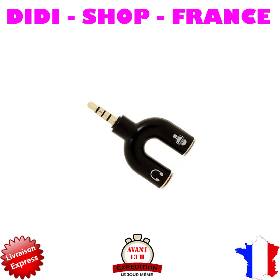 ADAPTATEUR AUDIO PS4 XBOX ÉCOUTEUR CASQUE MICRO PRISE Y U FICHE 3.5MM JACK MÂLE. - Photo 1/1