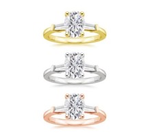 Sterling Silver Prong Set Oval Design Cubic Zirconia Engagement Ring for Women