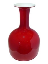 HOLMEGAARD Glass PER LUTKEN Denmark CARNABY Floor Vase 13 1/4" RED c1968
