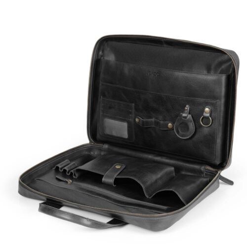 Personalisierte Leder Reise 16" Laptoptasche - Aktentasche Umhängetasche Portfolio - Bild 9 von 26