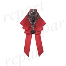 New formal ribbon Brooch Bow tie Red elegant wedding adjustable straps party
