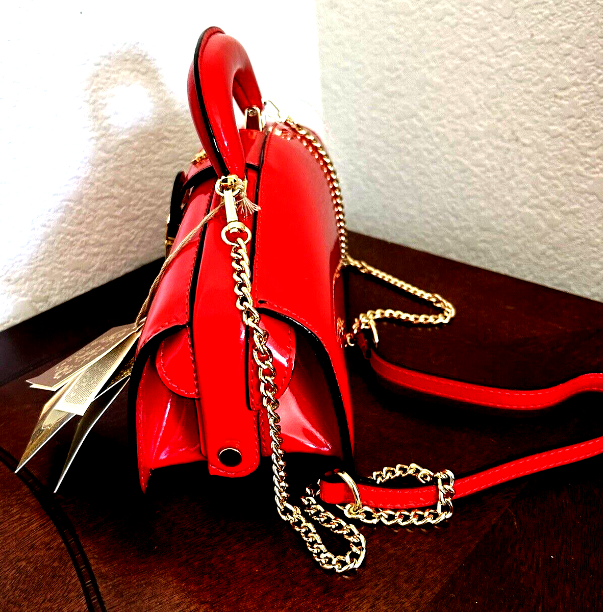 Pratesi Firenze Italy Brunelleschi Glossy Red Doctor Top Handle