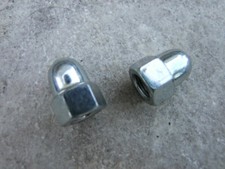 BMX Silver Acorn axle nuts for 3/8" Bicycle Axle, 28T, One Pair