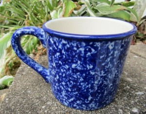 Hartstone Pottery Royal Blue Jewel Tone Sponged Coffee Mug Ebay