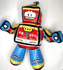 Vintage 1990s Good Stuff Vinyl Plush Retro Sci-Fi Robot 16" Tall