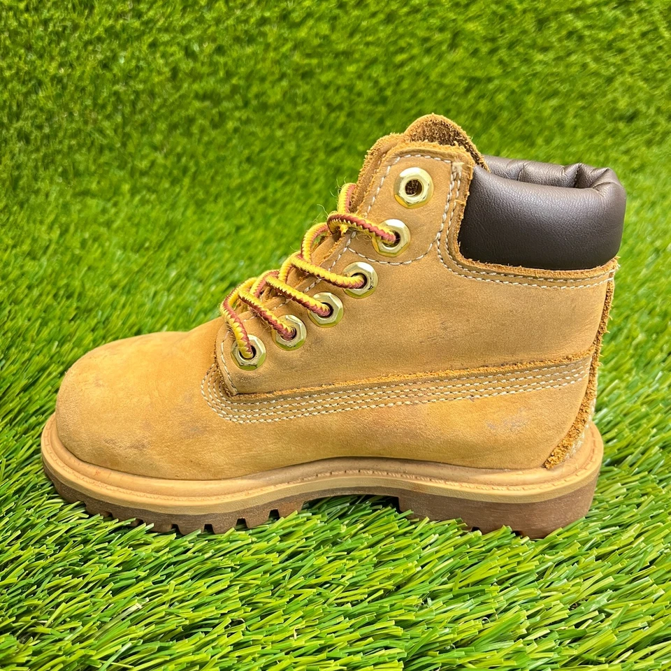 Timberland 6 Inch Premium Boys Size 9C Brown Hiking Waterproof Hiking Boots - Image 2 of 4