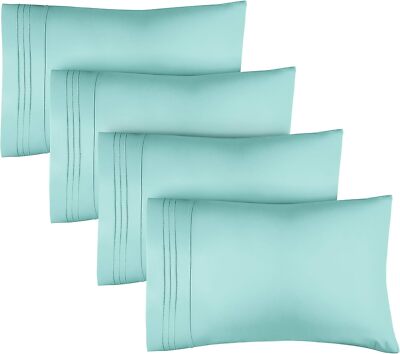 Pillow Cases Set of 4, Hotel Quality Soft Pillow Covers by CGK Linens