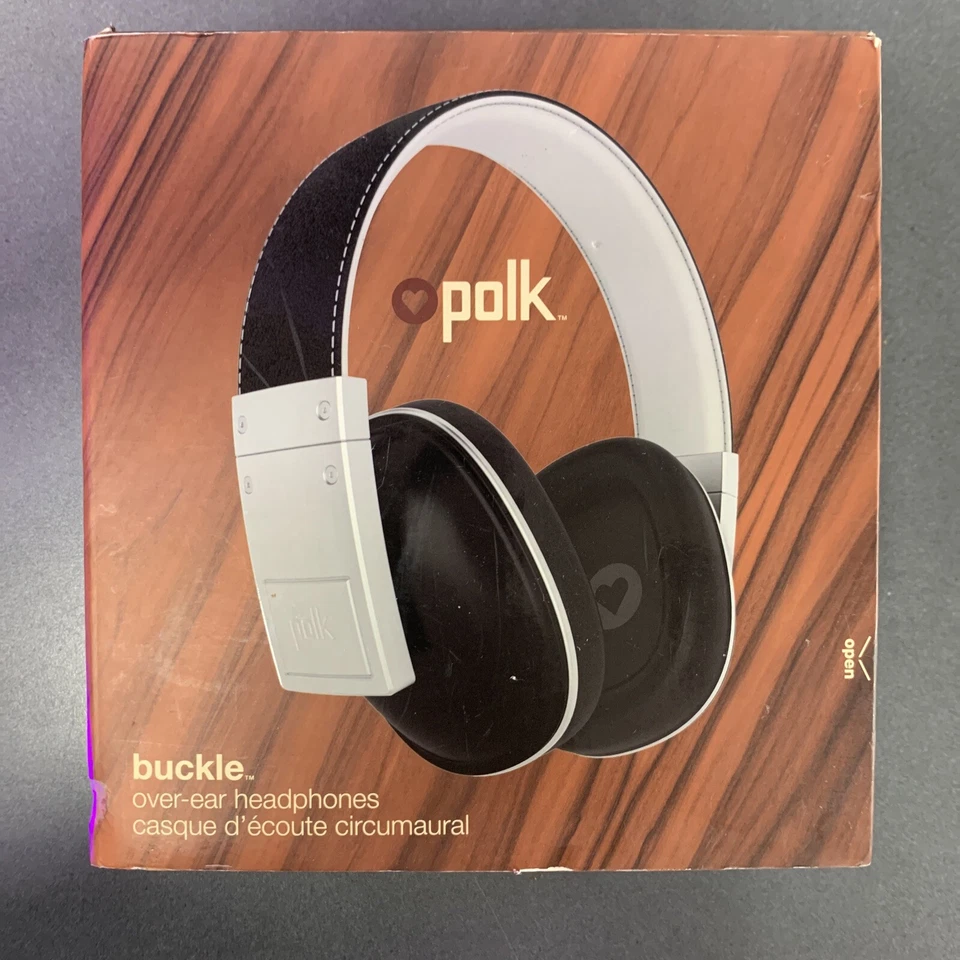 Auriculares con hebilla Polk Audio - Negro/Plateado - Control de 3 botones, Micrófono, Nuevos Foto 3 de 4