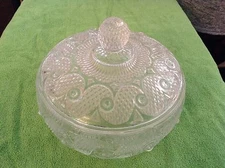 Covered clear glass dish