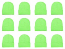 Neon Green Wholesale pack of 12 plain blank long fold up beanie Hats
