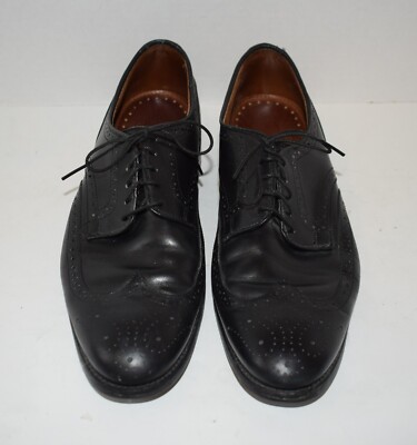 Allen Edmonds Lombard Dress All Weather Shoes 9D Black Wingtip