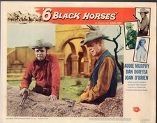 AUDIE MURPHY DAN DURYEA JOAN O'BRIEN 6 BLACK HORSES ORIG SET OF 8 11X14 LC2462