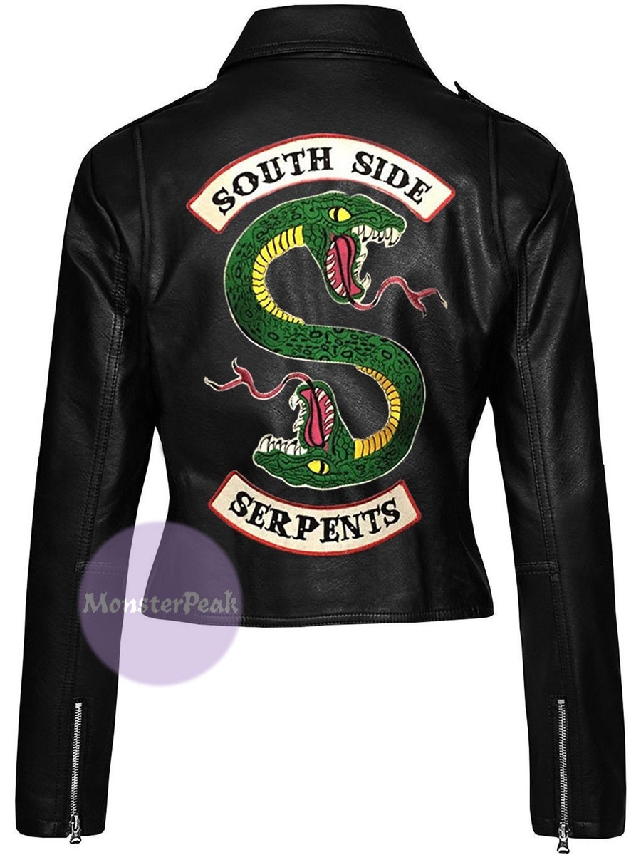 Leather Jacket Manteau Riverdale Serpent Veste Femme En Cuir