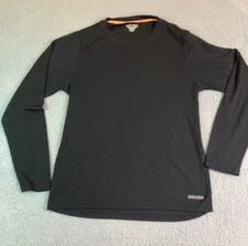 Omni Wool Shirt Mens XL Black Long Sleeve Base Layer Crewneck Logo Wool Blend