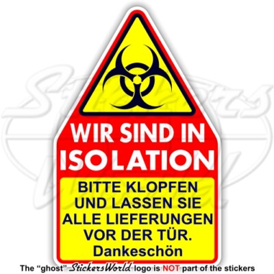 WIR SIND IN ISOLATION Aufkleber für Tür Hygiene-Sicherheit Biogefährdung