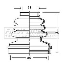FIRST LINE Front Inner CV Boot Kit for Peugeot 406 HDi 110 2.0 (02/99-04/04)
