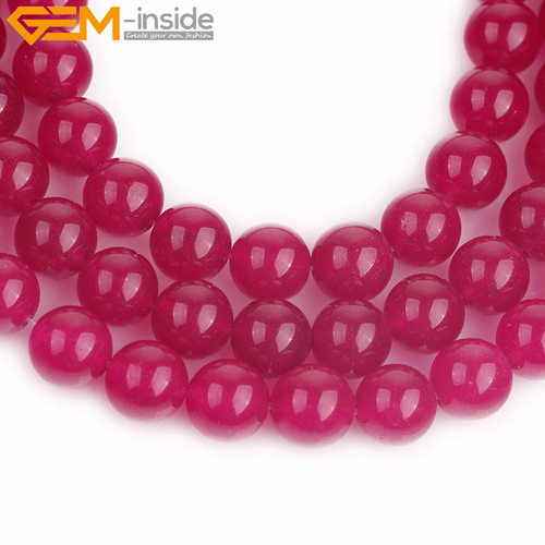 "Cuentas redondas de piedra preciosa de jade de ciruela de 4 mm 6 mm 8 mm 10 mm 12 mm 14 mm para hacer joyas 15" - Imagen 35 de 41