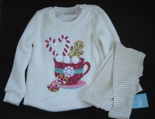 Cynthia Rowley Girl's 2 Pc Outfit Fleece Sequin Top Leggings Size 4 NEW