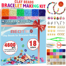 Clay Beads Bracelet Making Kit 5100pcs Heishi Charms Set 18 Colors DIY Jewelry G