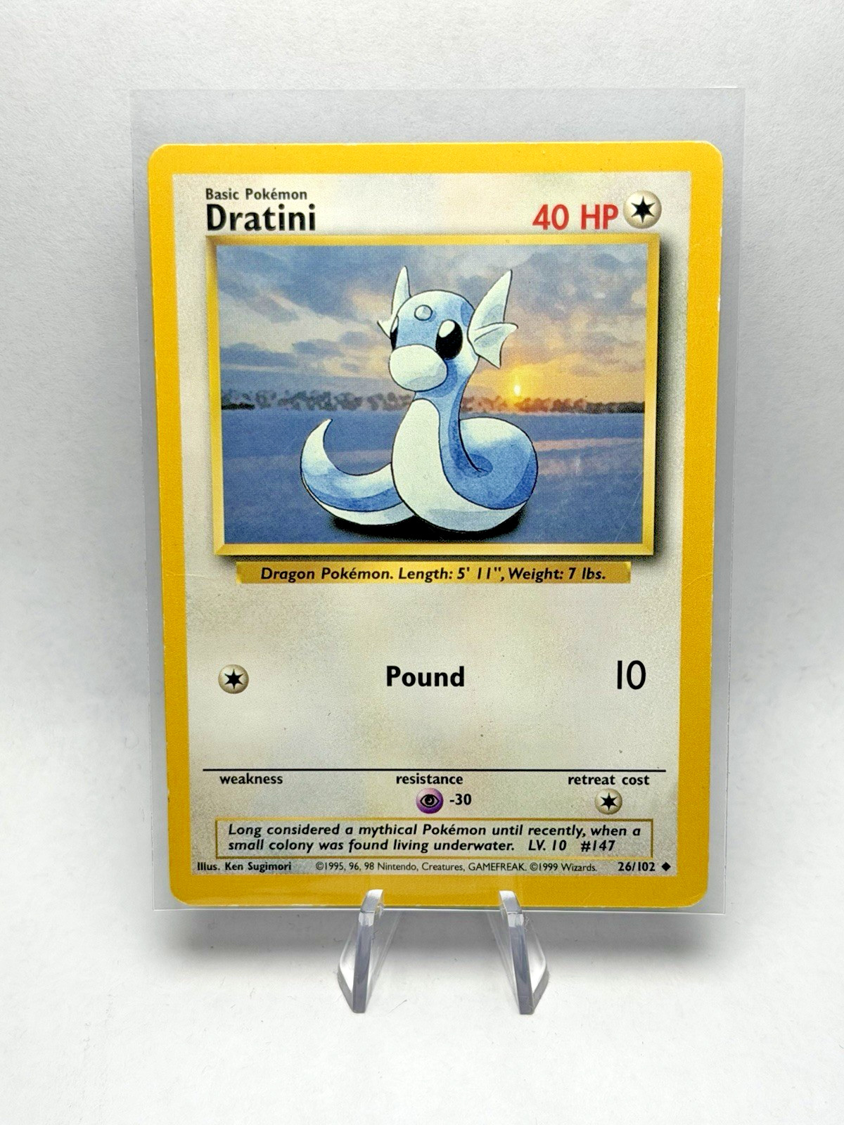 Dratini 26/102 Pokemon Card Tcg 1999 Unlimited Base Set Uncommon Regular NM LP