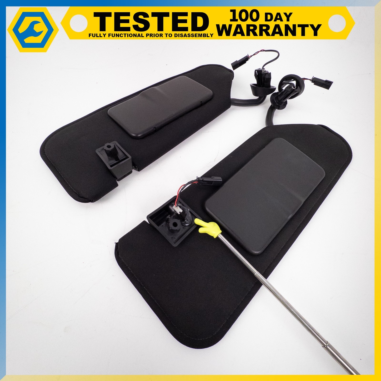 05-13 CHEVROLET CORVETTE C6 FRONT LEFT RIGHT SUN VISOR SHADE MIRROR LIGHT SET OE