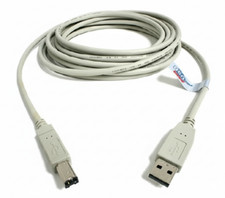 USB A to B Printer Cable, Beige - 4m/13ft