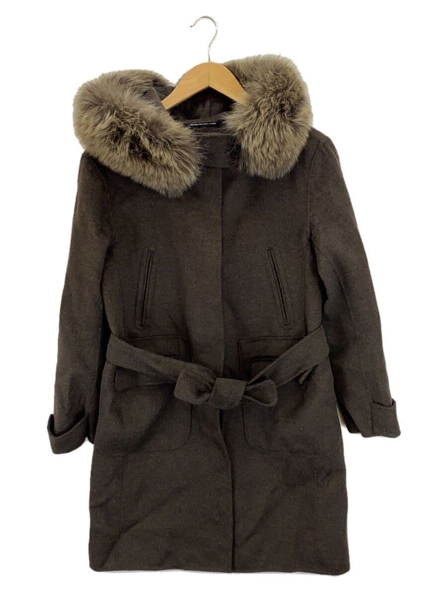 ALTRA S Max Mara altro cappotto con pelliccia 40 angora marrone tinta unita