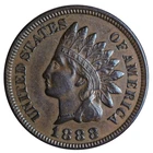 1888 Indian Head Cent AU W/ A Big Die Crack On The Reverse *JCUT*