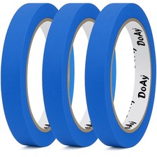 3 Pack Blue Painters Tape - Masking 0.50 Inch Wide - Multi-Surface,
