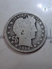 1898 P Barber Quarter 25C 90% Silver Appears to be VG