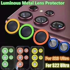 Camera Protector For Samsung Galaxy S23 S24 S25 Ultra Luminous Metal Glass Lens