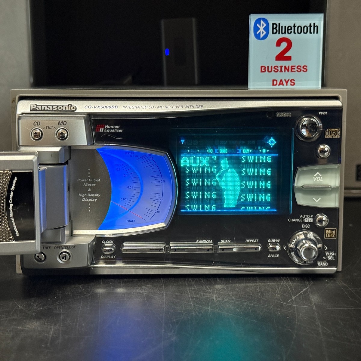 Panasonic CQ-VX5000BB 2DIN Car Audio CD MD Player Added Bluetooth