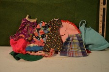 Large amount of doll clothes, some Barbie, several sizes, mostley girl, 60-70's