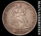 1891 Seated Liberty Dime - Scarce  Better Date  No Reserve  #J9725