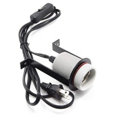 Reptile Ceramic Heat Lamp Holder Pet Heater Bracket for 300W Bulb Black White