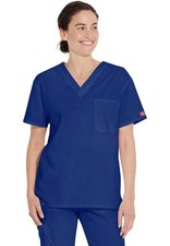 Dickies EDS Signature Unisex V-Neck Scrub Top 83706 Galaxy Blue NWT Size Medium