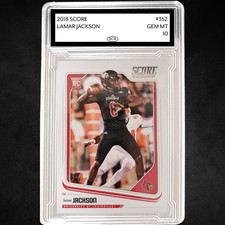 2018 Score - Lamar Jackson Rookie Card #352 (RC) - GEM MINT 10. rookie card picture