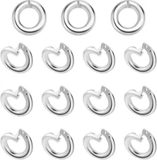 15Pcs 925 Sterling Silver Locking Jump Rings, round Locking Jump Rings, OD 6Mm I